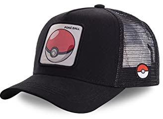Cap Herren Pokemon, Tracker Kappe Herren, Pokeball, Anti-Reizung, Schwarz, Einheitsgröße