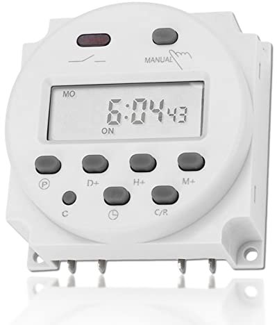 Temporizador digital en la pared, temporizador de 12 V para temporizador interior, Mini LCD programable con microordenador, interruptor de relé temporizador de potencia, para cajas luz publicita