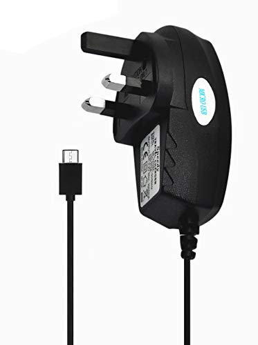 Alcatel 1V 2019 Charger - 3 Pin Mains Wall Plug Charger Micro USB Charger for Alcatel 1V 2019 (Micro Mains Charger) (Black)