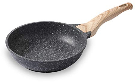 Motase Sartenes antiadherentes de 20 cm | Mejor revestimiento antiadherente de mármol | Sartén de piedra 100% libre de PFOA | Sartén para tortillas para inducción