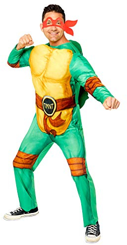 Amscan - Erwachsenenkostüm Teenage Mutant Ninja Turtles, Overall, gepolsterter Panzer, 4 Augenmasken, Superhelden, TMNT, Schildkröte, Motto-Party, Karneval, XL