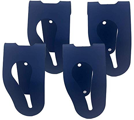 vdM family 4 Handtuchhalter aus Aluminium zum Klemmen I Handtuchklemme für Küche & Bad I Robust & Langlebig I Selbstklebende Haken I Einfache Montage ohne Bohren I Made in Germany (blau)