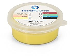 AFH TheraPIE Knete® MINI Fingertrainer Handtrainer | ACHTUNG 15 g Döschen | 8 Stärken Widerstände (mittel weich = gelb)