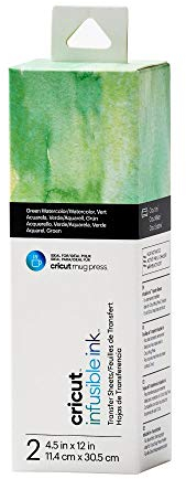 Cricut Infusible Ink-Transferfolien | 2 Stück | 11,4cm x 30,5cm (4,5 x 12) | Green Watercolour | Ideal für Cricut Mug Press™-Designs