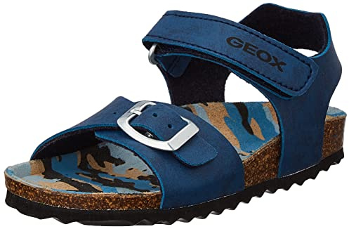 Geox Boys' J Ghita Boy Sandal, Avio/Black, 13 UK Child