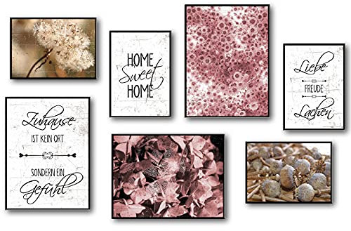 TypeStoff Poster-Set – Home – Kunstdrucke ohne Rahmen - Typografie-Bilder auf hochwertigem Karton - Plakat, Druck, Print, Wandbild zum Thema Familie und Zuhause - PS-00798