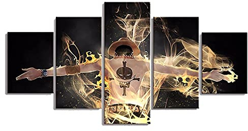 MPPSU Anime Poster Moderne Bilder Auf Leinwand Mehrteilige 5 Teiliges Wandbild Gemälde Set Schlafzimmer Wohnzimmer Küchenbilder Jugendzimmer Deko Mit Rahmen 100 * 50cm