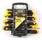JCB 35pc Screwdriver Set Includes 7pc Screwdrivers, 10pc Precision Screwdriver, 17pc Screwdriver Bits and Magnetic Bit Holder Contained in Storage Frame