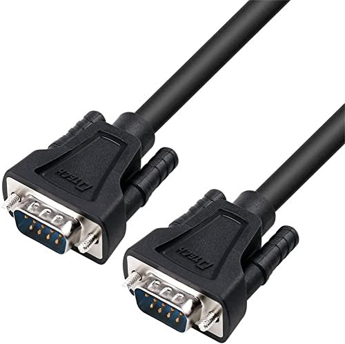 DTech 9 Pin Serial Cable COM Port Male to Male RS232 Straight Through DB9 Data Cord (0.5 Meter, Black)