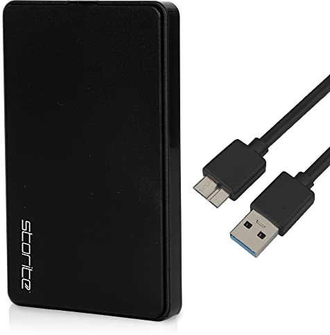 Storite Data Storage External Hard Drive 500GB USB 3.0 Portable & Slim Hardisk 2.5 HDD Data Backup & Games Store Hardrive Memory Expansion Harddrive For PS3 PS4 Mac PC Laptop Desktop (Black)