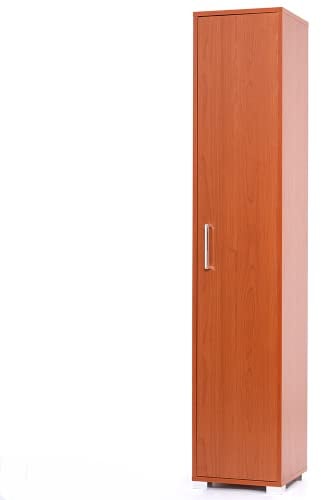 Liberoshopping Zapatero con 1 Puerta de Madera montada 4 baldas internas pies y Tiradores (Cerezo)