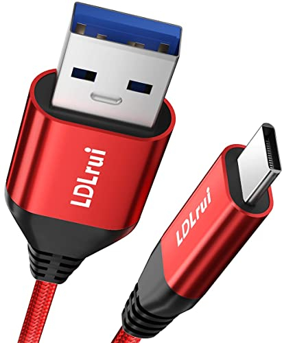Lot de 2 câbles USB-C de transfert de données 10 Gbit/s - 1,8 m - Câble tressé USB 3.2 Gen 2 USB A vers type C - Charge rapide 3,1 A pour iPhone 16/15 Pro Max Car Play, Samsung Galaxy S24/S23/S22