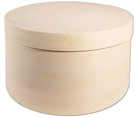 INNSPIRO Holzkiste aus Pappelholz, rund 9 x 5 cm.