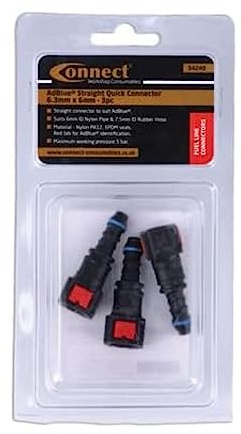 Connect 34240 Straight AdBlue® Quick Connectors 6.3 x 6mm 3pc