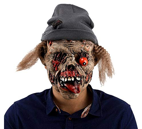 XGOPTS Clown-Maske Halloween Erwachsene Halloween-Maske Schrecklich Vollmaske Gruselig Hexemaske Gummi Geistermaske Horror Kostümzubehör Fasching Cosplay Verkleidung Karneval Fastnacht