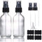 Flacon Spray Verre Vide Transparent de 60 ml,Petit Flacon Vaporisateur de Voyage Réutilisable et Rechargeable pour Huiles Essentielles/Cosmétique avec buse de Pulvérisation Supplémentaire (lot de 2)