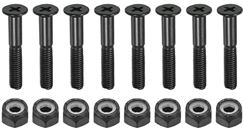 PATIKIL Skateboard Ferramenta Kit, 1.22 Montaggio Viti Bulloni Dadi Set per Long Board Cruiser, Nero