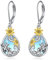 Mondstein Ohrringe 925 Sterling Silber Schmetterling/Libelle/Biene Blume Leverback Baumeln Tropfen Ohrringe Schmuck Geburtstag Geschenke für Damen Mädchen ﻿ (Biene)