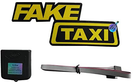 Qutsvosh 1 Set lustiger Taxi-Fenster-Autoaufkleber, leuchtend, Rennkunststoff, zum Stylen, dekorative leuchtende LEDs
