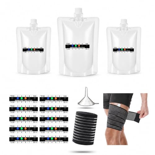 Resder El Kit Completo De Prueba De Orina De 15 Piezas Incluye 3 Bolsas Transparentes A Prueba De Fugas, 10 Tiras Adhesivas De Prueba De Temperatura, Correas Ajustables De 47 Para Las Piern