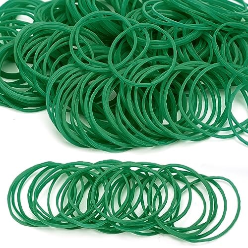 Rubber Bands Green Rubber Elastic Bands 200PcsThick Natural Rubber Bands Heavy Duty Strong Elastic Bands for Tie Dye, Hair Home, Pens, Crab,Catapults, Bills, Bank Paper, Office Supplies(38mm)