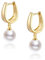 Kleine Gold Perlen Ohrringe Creolen für Damen, Versilberte Perlen Tropfen Ohrhänger Silber 925 Ohrringe Kleine Perlen Ohrringe Huggie Creolen Ohrringe für Frauen und Mädchen Schmuckgeschenk