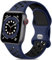 Epova Sport Cinturino in Silicone Compatibile con Apple Watch 44mm 42mm 45mm 46mm 49mm, Traspirante Cinturini di Ricambio per iWatch SE Series 10 9 8 7 6 5 4 3 2 1,Blu Scuro/Nero, Grande