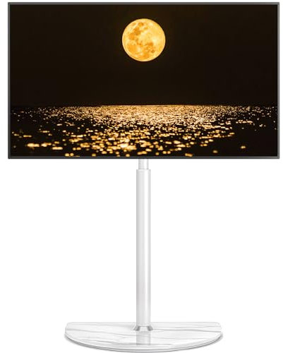 RFIVER Soporte de suelo para TV LED LCD OLED de 32 a 65 pulgadas con giro de ± 25 grados, soporte de esquina ajustable de hasta 40 kg, gestión de cables, fácil montaje, VESA 400 x 400, mármol