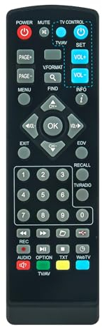 AULCMEET Universal Fernbedienung Ersatz passend für Edision Receiver Progressiv Nano Plus Led,Hybrid Lite Led,Triton Τ2, Proton T265 Led, Picco S2/T2/Cable/T265/S2
