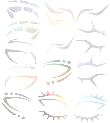 Angoily Adesivi Per Trucco Occhi Color Arcobaleno 6 Pezzi, Adesivi Temporanei Viso Sicuri Per Donne e Ragazze, Decorazione Viso Per Halloween, Carnevale e Cosplay