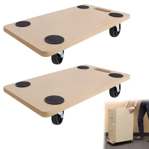 YRHome Lot de 2 planches à roulettes 58 x 29 cm - Roulettes de transport - Pour le transport de meubles - Charge maximale : 200 kg