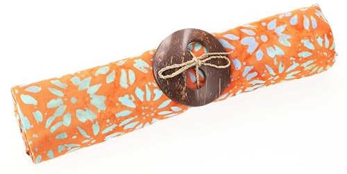 GURU SHOP Bali Batik Sarongkleid, Wickelrock, Sarong, Strand Tuch mit Sarongschnalle - Design 32/orange, Herren/Damen, Synthetisch, 160x100 cm