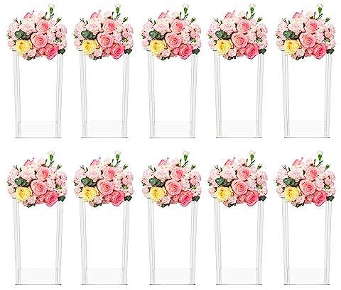 60cm 10 Stück Blumenständer für Hochzeit Herzstück Tische, Acryl Blumenboden Vase Blumenständer Party Deko für Heimpartys, Feiertage