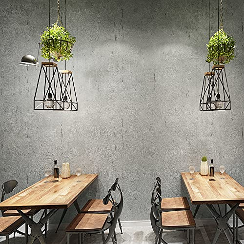 Generic Tapete, Home Decor Solid Color Pvc Tapete Geprägte Betonwand Grau Wohnzimmer Tapete/Beton Grau/10M*53Cm