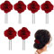 SHSHbuy Fermagli per Capelli Rose,6 Pezzi Perni di Capelli Nuziale Festa di Matrimonio Fatto a Mano Accessorio,Mollette Capelli per Festa Halloween Natale per Donna