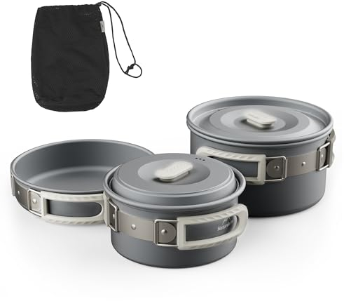 Naturehike Camping Topfset Geschirr Kochgeschirr Set Kochtopf für 2-4 Personen Zum Camping Outdoor Wandern Picknick BBQ (2-4 Personen)