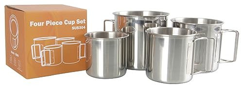 Vaso de acero inoxidable plegable portátil para viajes, resistente al fuego, utensilios de cocina de camping