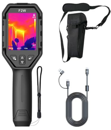 HSFTOOLS F2W Thermal Camera 256x192 IR Resolution, Thermal Imaging Camera with W-Fi, Super Resolution Image Enhance,-4°F to 1022°F,640x480 3.2 Screen Thermal Imager with 16 GB Storage, Carrying Case