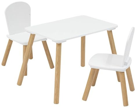 ATMOSPHERA CREATEUR D'INTERIEUR - Set di 3 tavoli e 2 sedie per bambini alex bianco