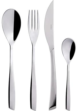 BUGATTI, Gaia, Set Posate 24 Pezzi in Acciaio Inox 18/10 con Scatola Gallery Compatta, Servizio Posate per 6, Cucchiai, Forchette, Coltelli e Cucchiaini Caffè