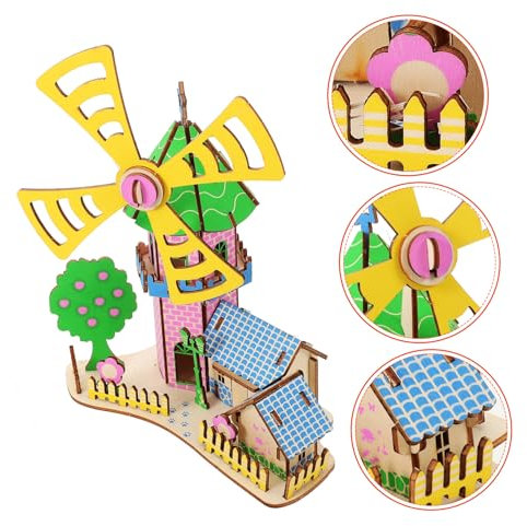 COSMEVIVI DIY Holz-windmühlenhaus Puzzle Für Erwachsene Und Holzhauspuzzle Holzpuzzle Für Dekoration