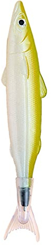 JSGHGDF Kreativer Fisch-Kugelschreiber, schöner Fischstift für Fischstifte, Dekoration, Party, Weihnachten, Halloween in der Nähe, grün, 1 count (Pack of 1)