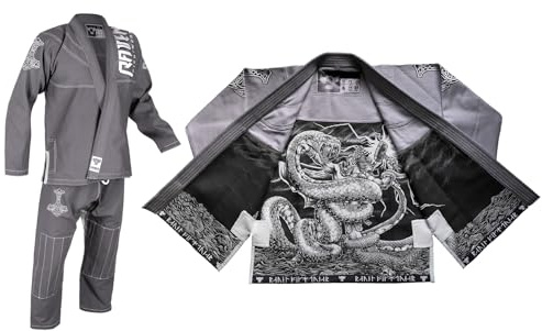 Raven Fightwear Men's Thor Nordic Brazilian Jiu Jitsu Uniform BJJ Gi Grey A3