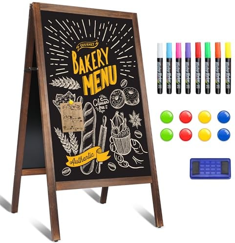 A Frame Chalkboard Sign, 40 x 20 Extra Large Wooden A-Frame Sign Board
