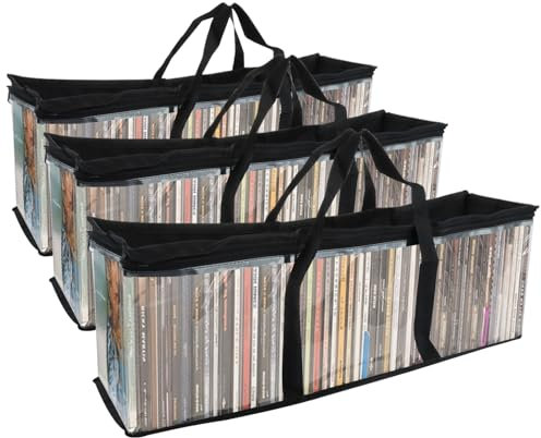 WOPPLXY 3 PCS DVD Storage Boxes, Portable CD Holders, Transparent Media Storage DVD Cases for Video Game, BluRay, Albums