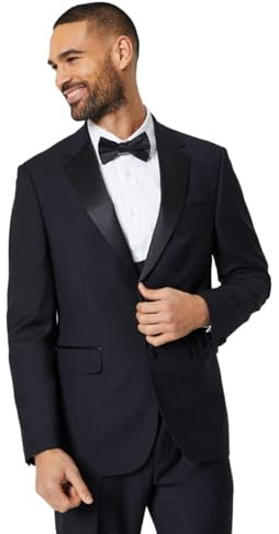 Burton Black Tailored Fit Tuxedo Suit Jacket