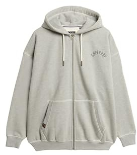 Superdry Damen Athletic Essential Kapuzenjacke in Übergröße Grau Meliert 44