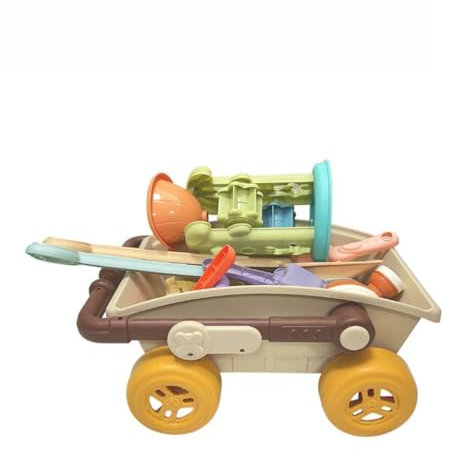 BOSSETY 13-in-1 Sandspielzeug Set mit 1 * Wagen 1 * kleine Burg 2 * Schaufel 9 * zufällige Accessoires, für Kinder Jungen Mädchen, Strand, Sandkasten, für Kinder Jungen Mädchen Alter 3 4 5 6 7+ (B)