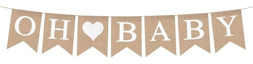 3,5 m Oh Baby Girlande Banner,Babyparty Deko für Mädchen & Jungen, Gender Reveal Party, Geschlechtsverkündung, Willkommen Zuhause Dekoration, Neutrale Baby Shower Dekoration