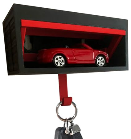 Zegaqae Car Garage Key Holder With Opening Door, Autoschlüsselhalter Für Die Wand, Eingangsdeko Für Diele Flur Wohnungseingang Vorzimmer Carport